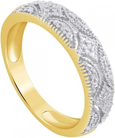 Sterling Silver Diamond Band Ring (1/20 cttw, I-J Color, I2-I3 Clarity) Gift For Her yellow-gold-plated-silver $28.20 Bracelets