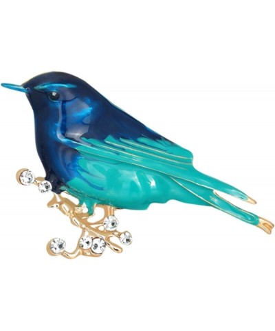 2023 New Alloy Dripping Oil Bird Brooch Fashion Personality Animal Corsage Pin Sweater Shawl Clips for Women Blue $5.64 Brooc...