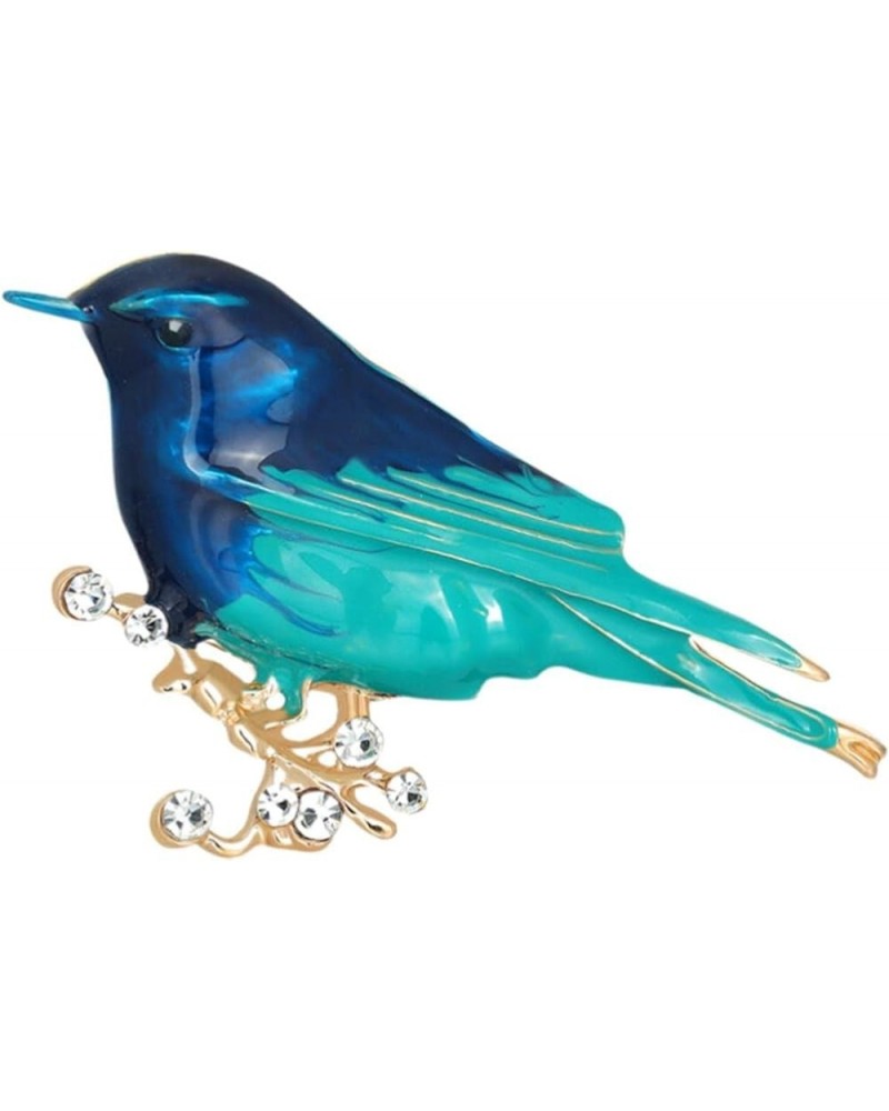 2023 New Alloy Dripping Oil Bird Brooch Fashion Personality Animal Corsage Pin Sweater Shawl Clips for Women Blue $5.64 Brooc...