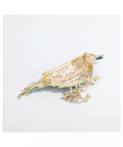 2023 New Alloy Dripping Oil Bird Brooch Fashion Personality Animal Corsage Pin Sweater Shawl Clips for Women Blue $5.64 Brooc...