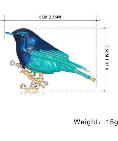 2023 New Alloy Dripping Oil Bird Brooch Fashion Personality Animal Corsage Pin Sweater Shawl Clips for Women Blue $5.64 Brooc...