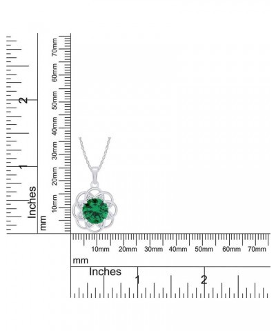 Jewel Zone US 4.5 Ct Simulated Green Emerald, Cubic Zirconia Cluster Pendant Necklace 14k Gold Over Sterling Silver white-gol...