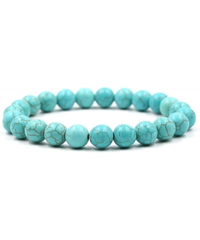 10MM Beaded Bracelet for Women Men, Natural Stone Malachite Turquoise Agate Stretch Bracelet 7.5 Inch Red $13.07 Bracelets