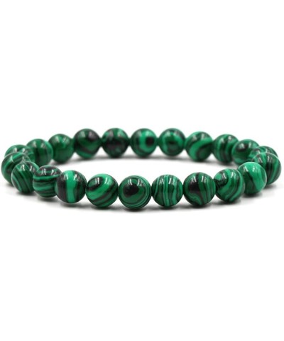 10MM Beaded Bracelet for Women Men, Natural Stone Malachite Turquoise Agate Stretch Bracelet 7.5 Inch Red $13.07 Bracelets