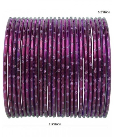 Indian Bangles Set Bollywood Plain Metal Bangle Bracelets Costume Jewelry for Women & Girls 2-8 Dark Magenta Color (Set of 48...