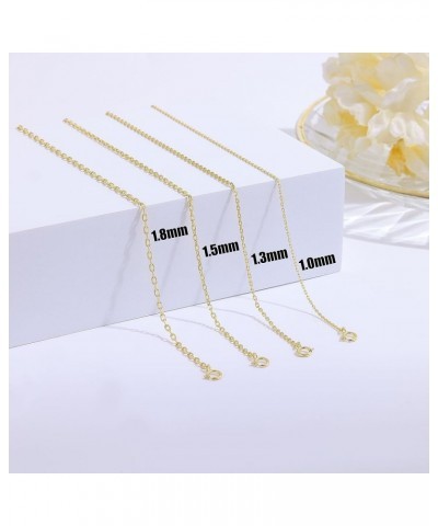 925 Sterling Silver Cable Chain for Women Men and Girls, 1mm 1.3mm 1.5mm 1.8mm Width 20 Inches 1.0MM-Width Gold $11.38 Necklaces