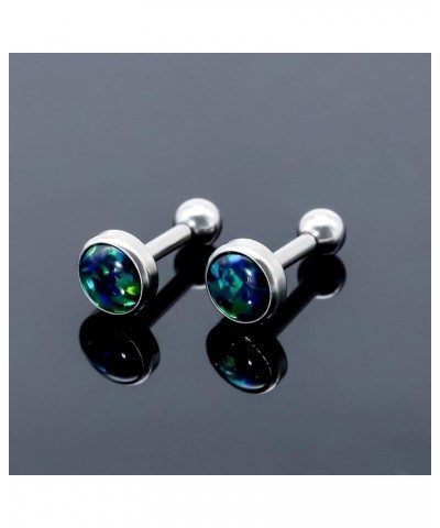 16g Titanium Internally Threaded Earrings with Screw Back for Sensitive Ears Hypoallergenic Cartilage Tragus Helix Ear Pierci...