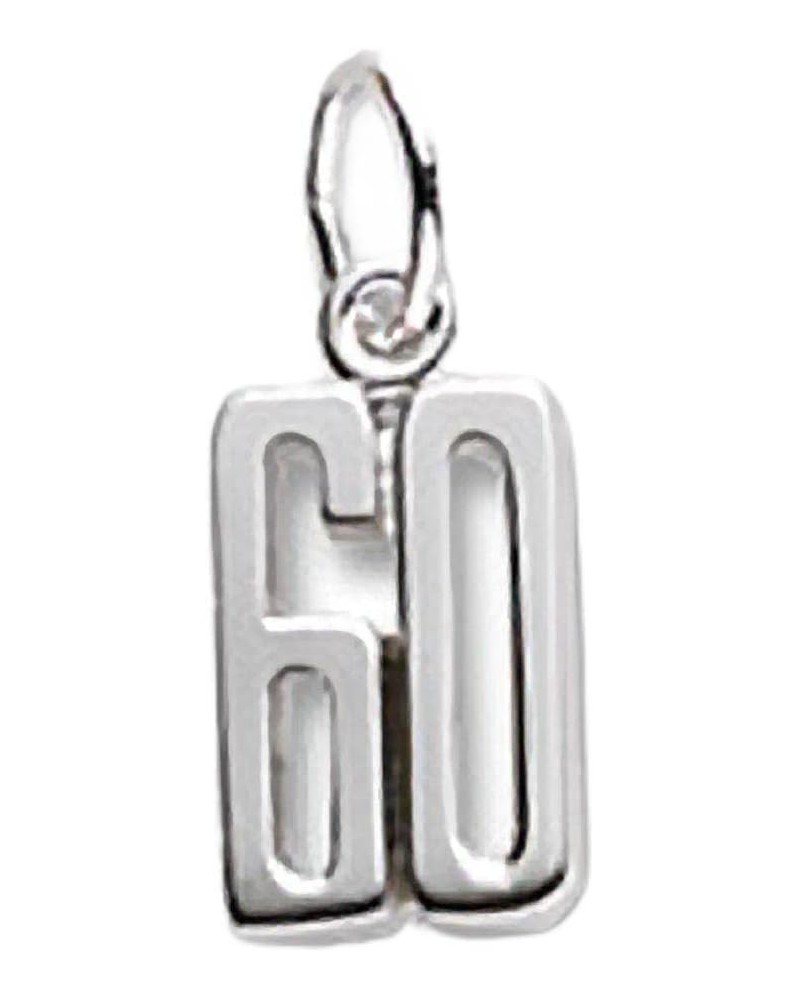 Number 60 Charm, Charms for Bracelets and Necklaces Sterling Silver $25.00 Bracelets