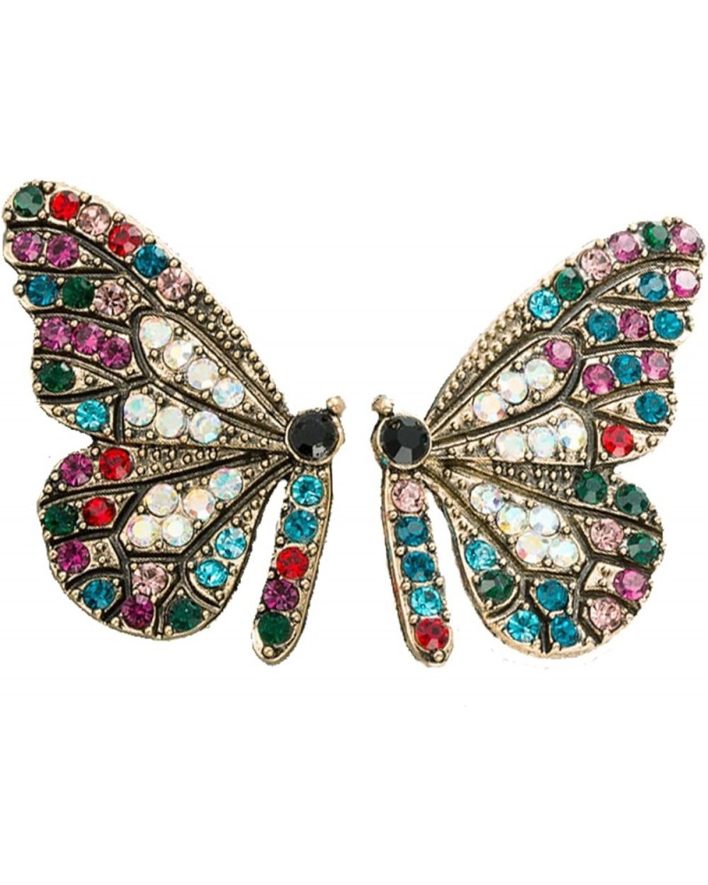 Rhinestone Butterfly Earrings for Women Crystal Butterfly Wing Earrings Insect Earrings for Women Girls Jewelry Gift Color $8...