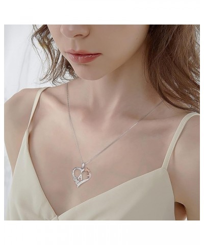 Rose Flower Heart Necklaces for Women Girls - S925 Sterling Silver Initial Necklace Infinity Heart Necklaces for Women Girls ...