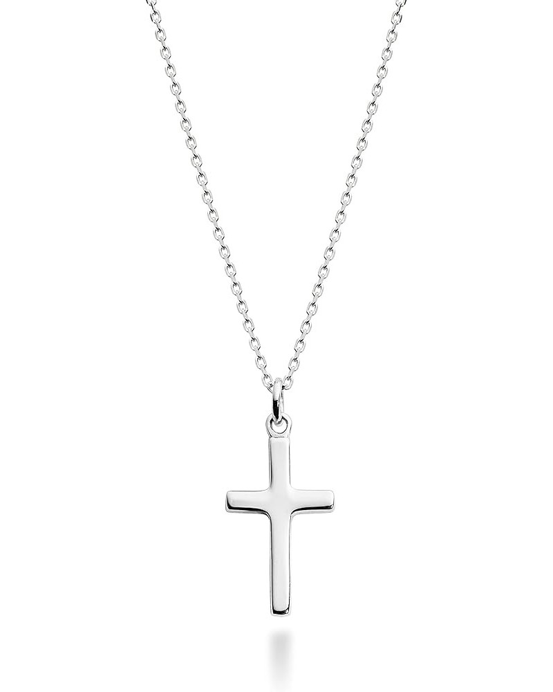 Italian 925 Sterling Silver or 18Kt Yellow Gold Over Silver Cross Necklace for Women, Small Cross Pendant on 18 Inch Chain Ma...