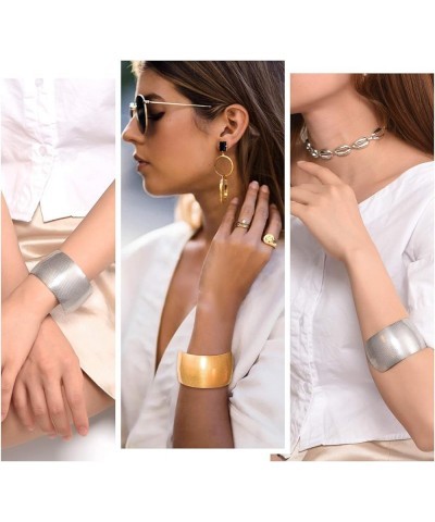 Women Wide Armband Bangle Stainless Steel/Gold Plated Statement Party Jewelry,Upper Arm Cuffs Chunky Bracelet 30-60MM Wide Op...