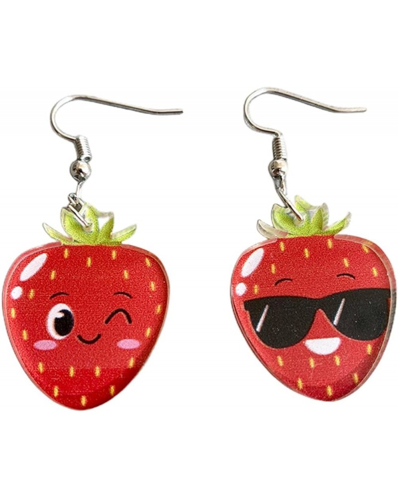 Cute Cartoon Fruit Shape Resin Acrylic Dangle Earrings Colorful Watermelon Lemon Pineapple Avocado Strawberry Earrings for Wo...