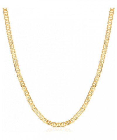 18K Gold Plated Mariner Chain Necklace for Women, Flat Marina Gold Necklace 20 Inches 4.5MM Gold $16.37 Necklaces