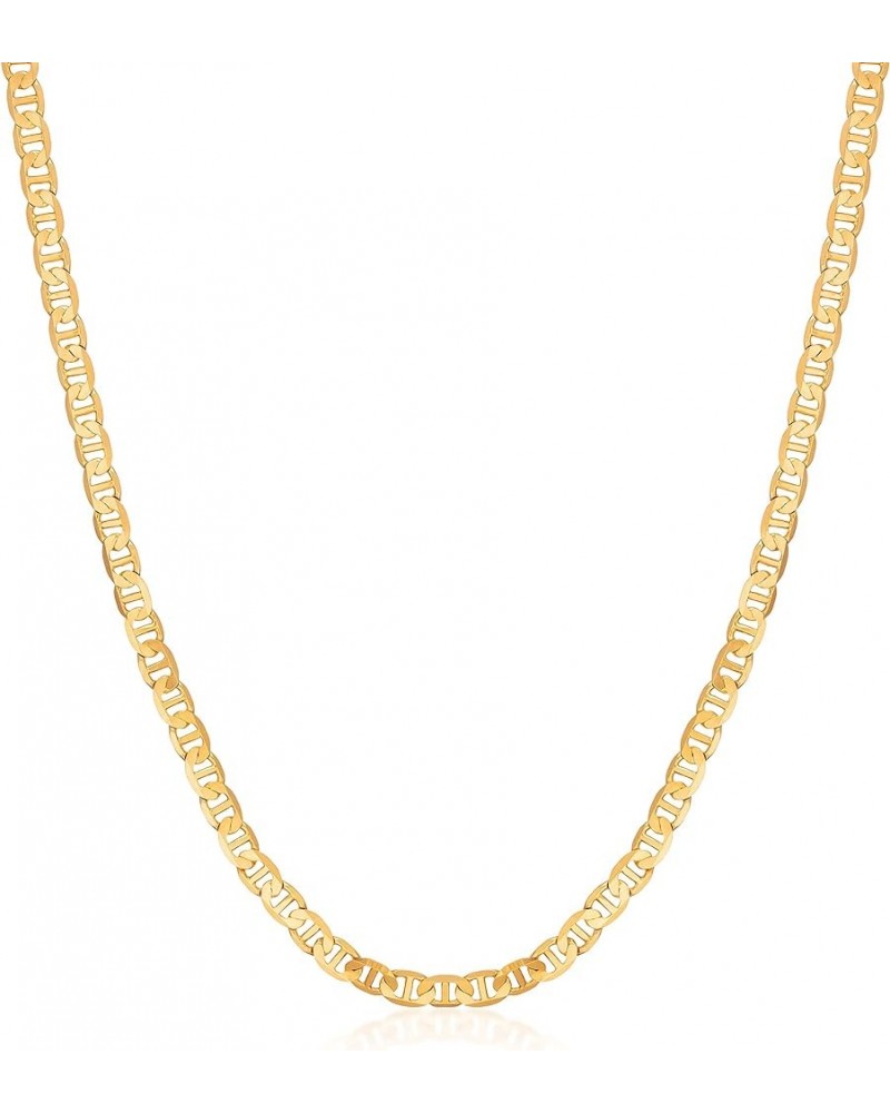 18K Gold Plated Mariner Chain Necklace for Women, Flat Marina Gold Necklace 20 Inches 4.5MM Gold $16.37 Necklaces