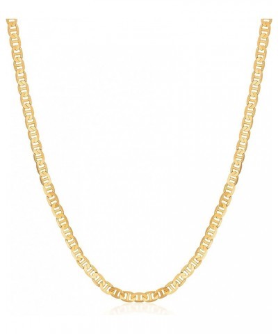 18K Gold Plated Mariner Chain Necklace for Women, Flat Marina Gold Necklace 20 Inches 4.5MM Gold $16.37 Necklaces