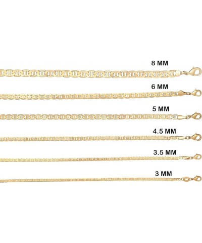 18K Gold Plated Mariner Chain Necklace for Women, Flat Marina Gold Necklace 20 Inches 4.5MM Gold $16.37 Necklaces