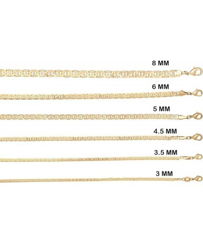 18K Gold Plated Mariner Chain Necklace for Women, Flat Marina Gold Necklace 20 Inches 4.5MM Gold $16.37 Necklaces