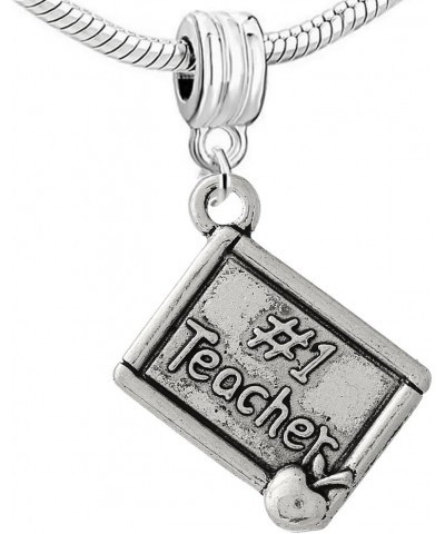 1 Teacher Dangle Charm Bead for Snake Chain Charm Bracelets $8.24 Bracelets