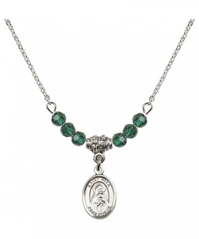 May Birth Month Bead Necklace with Catholic Patron Saint Petite Charm, 18 Inch Saint Rita of Cascia $32.51 Necklaces