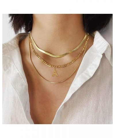 Gold Initial Letter Necklaces for Women Men 14K Gold Plated Capital A-Z Initial Letter Chain 16 Inch 01.Gold Plated N $10.99 ...