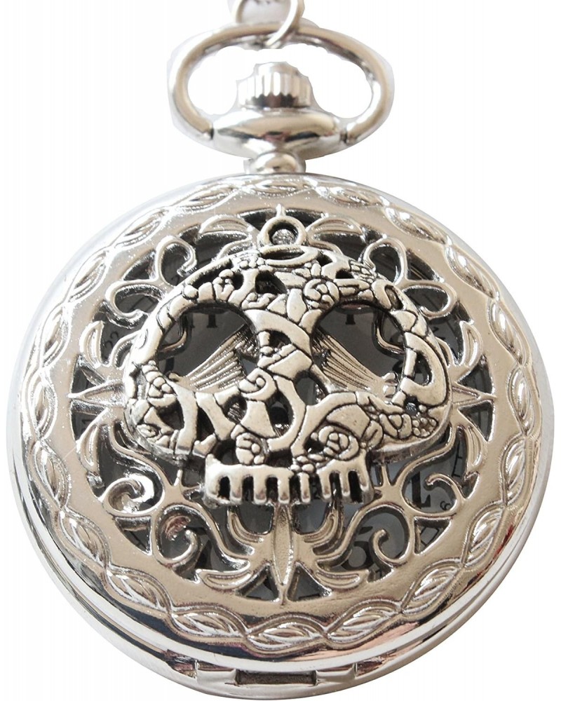 Ancient Silver Skull Mask Pocket with Chain $9.71 Necklaces