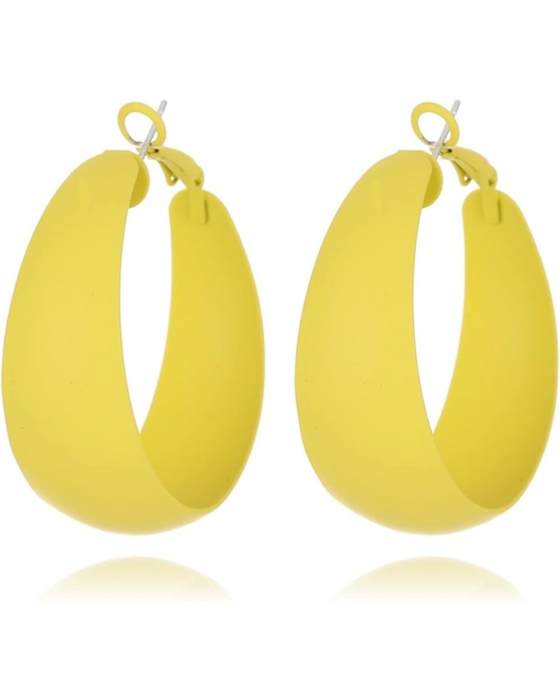 Colorful Candy Round Circle Lightweight C Shape Hoop Earrings for Women Girls Exaggerate Big Summer Earrings yellow $7.27 Ear...