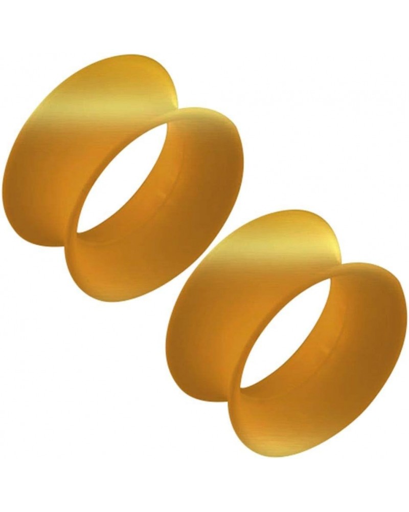 Thin Silicone Ear Plugs Tunnels Flexible Ear Earlets Gold metallic Flexible Expander Piercing Jewelry $7.29 Body Jewelry