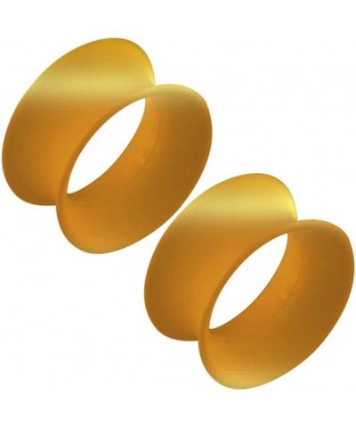 Thin Silicone Ear Plugs Tunnels Flexible Ear Earlets Gold metallic Flexible Expander Piercing Jewelry $7.29 Body Jewelry