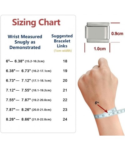 10mm*9mm Italian Charm Bracelet Link, Modular Stainless Steel Link, Neutral Style Bracelet Links for Woman Man to Create Pers...