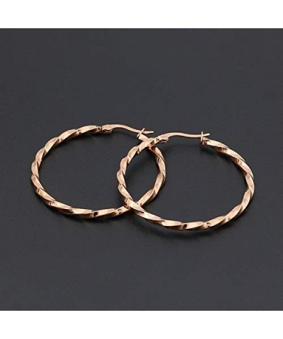 Titanium Steel Hoop Earring Set for Women, Girls, Multiple Styles, Color and Sizes Twst-30mm $12.31 Earrings