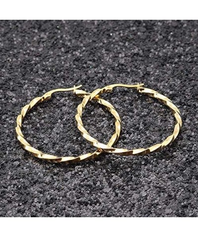 Titanium Steel Hoop Earring Set for Women, Girls, Multiple Styles, Color and Sizes Twst-30mm $12.31 Earrings