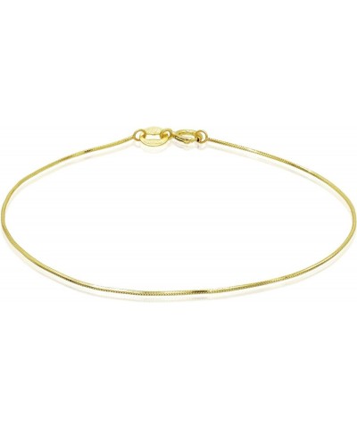 Sterling Silver 1mm Square Snake Chain Bracelet For Women, Size 7.25" Italy Yellow Gold Flashed Silver $9.11 Bracelets