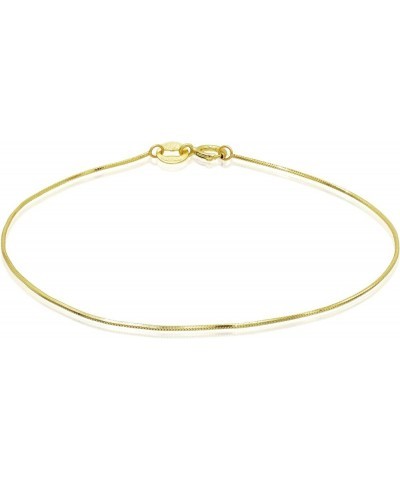 Sterling Silver 1mm Square Snake Chain Bracelet For Women, Size 7.25" Italy Yellow Gold Flashed Silver $9.11 Bracelets