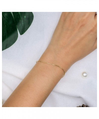 Sterling Silver 1mm Square Snake Chain Bracelet For Women, Size 7.25" Italy Yellow Gold Flashed Silver $9.11 Bracelets