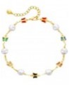 18k Gold Plated Anklet Ankle Bracelets for Women Pearl Butterfly $7.52 Anklets