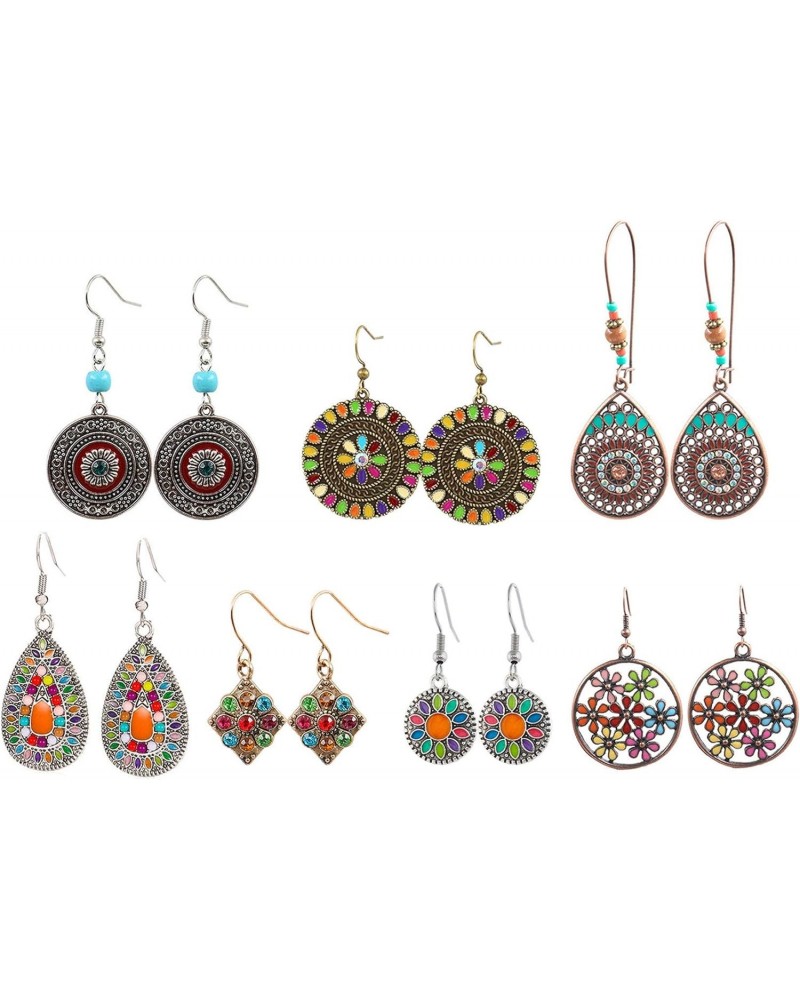 LAIMALA 7 Pairs Bohemian Vintage Dangle Earrings Retro Rhinestone Earrings Boho Dangle Drop Earrings for Women Girls $6.64 Ea...