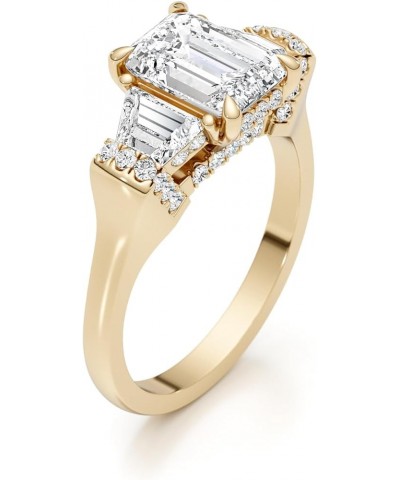 14K White/Yellow/Rose Gold Lab Grown Diamond 2.75 TCW (2ct Center, VS1 Clarity, F Color) Engagement Ring IGI Certified Emeral...