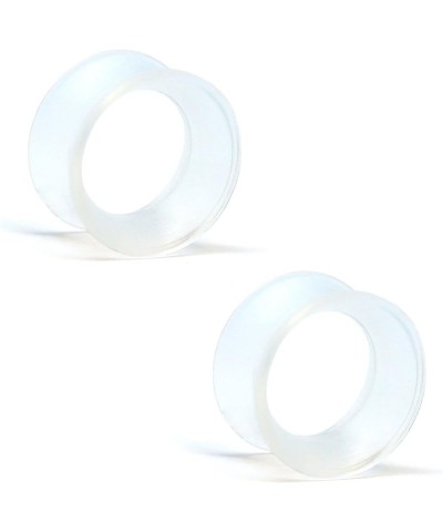 KAOS BRAND: Pair of Clear Silicone Double Flared Skin Eyelets 1-1/2", 3/8" Wearable Length $15.93 Body Jewelry