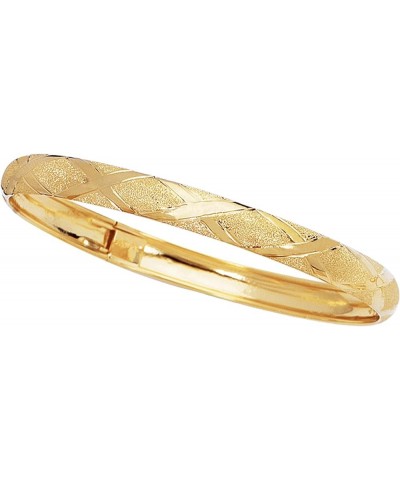 10k Gold Tubular Engraved X Flex Bangle Bracelet 7 or 8 Inches 8.0 Inches Yellow-Gold $145.78 Bracelets