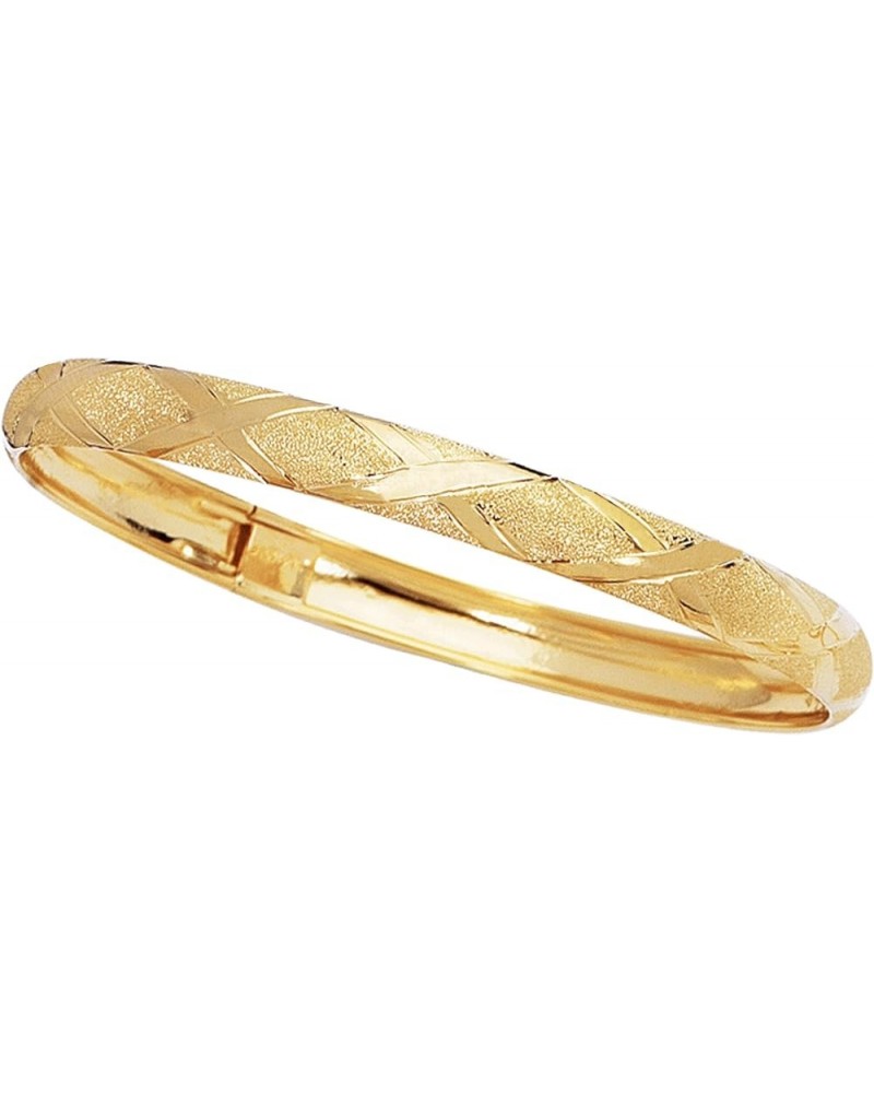 10k Gold Tubular Engraved X Flex Bangle Bracelet 7 or 8 Inches 8.0 Inches Yellow-Gold $145.78 Bracelets