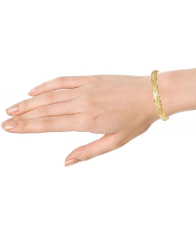 10k Gold Tubular Engraved X Flex Bangle Bracelet 7 or 8 Inches 8.0 Inches Yellow-Gold $145.78 Bracelets