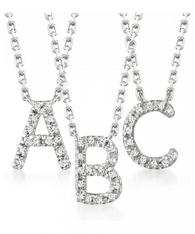 by Ross-Simons Diamond-Accented Initial Necklace in Sterling Silver 16-inch (S) $37.60 Necklaces