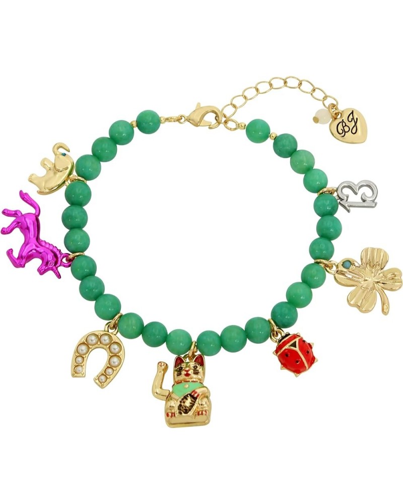 Womens Lucky Charm Bracelet Green/Gold One Size $35.04 Bracelets