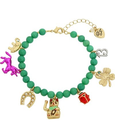 Womens Lucky Charm Bracelet Green/Gold One Size $35.04 Bracelets