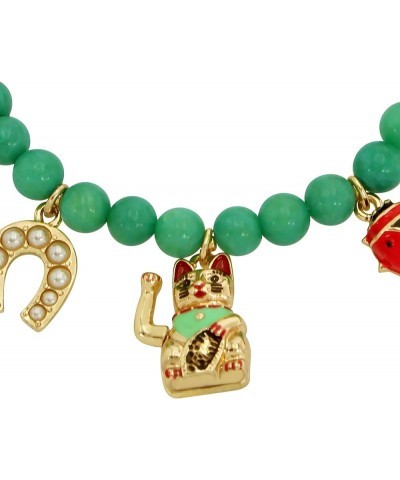 Womens Lucky Charm Bracelet Green/Gold One Size $35.04 Bracelets