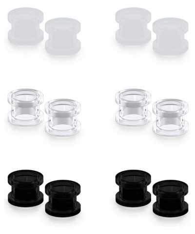 Screw Fit Ear Gauges Kit Acrylic Tunnel Expander Earrings Earlobe Plugs Body Piercing Jewelry Set for Women Men 8G-00G 6 Pair...