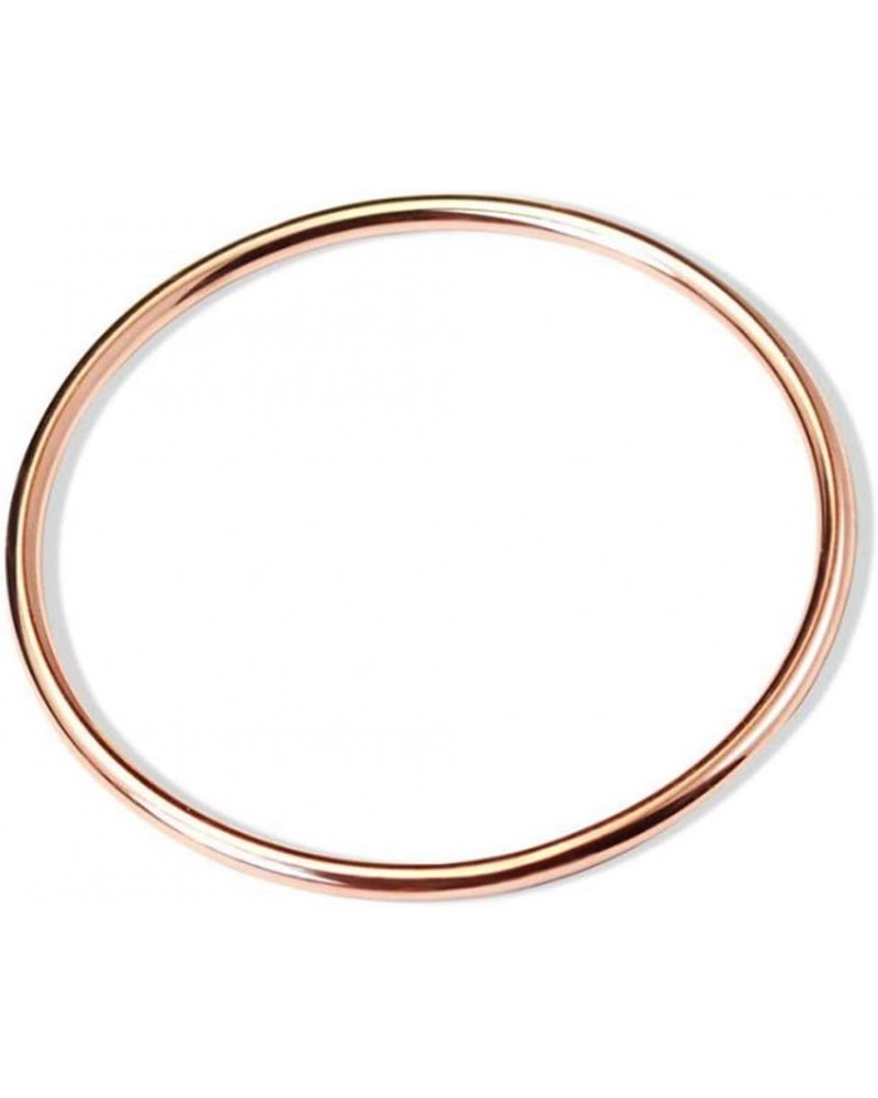 Stainless Steel Classical Simple Plain Polished Round Circle Bangle Bracelet Rose Gold 8.9 Inches $7.53 Bracelets