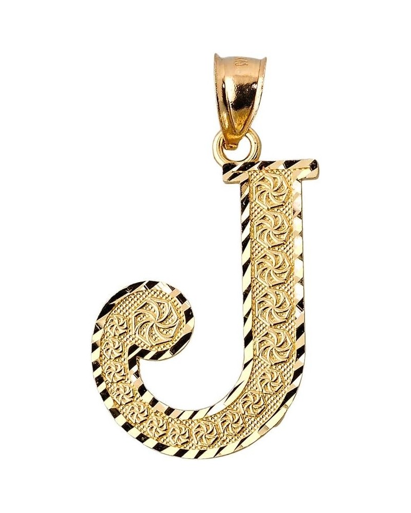 Personalized 14k Yellow Gold Initial Letters A-Z Charm Pendant 0.7 Inches J $134.39 Pendants