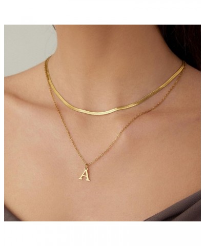 Gold Necklace for Women 14K Solid Gold Plated Cute Choker Letter Initial Necklaces for Women Teen Girls Gold Layered Necklace...